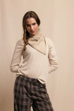 Slowlove T-Shirts-Top com manga franzidas Ecru