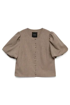 Vero Moda T-Shirts-Top com manga manga Castanho