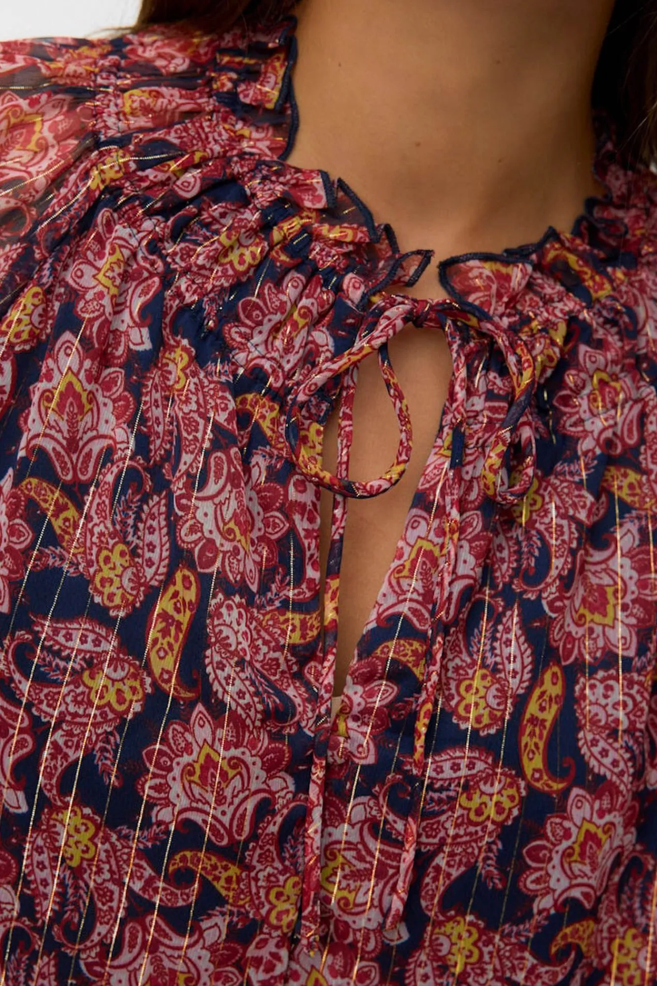 Vero Moda Blusas-Top de chiffon de manga comprida Multicolorido