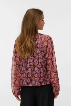 Vero Moda Blusas-Top de chiffon de manga comprida Multicolorido
