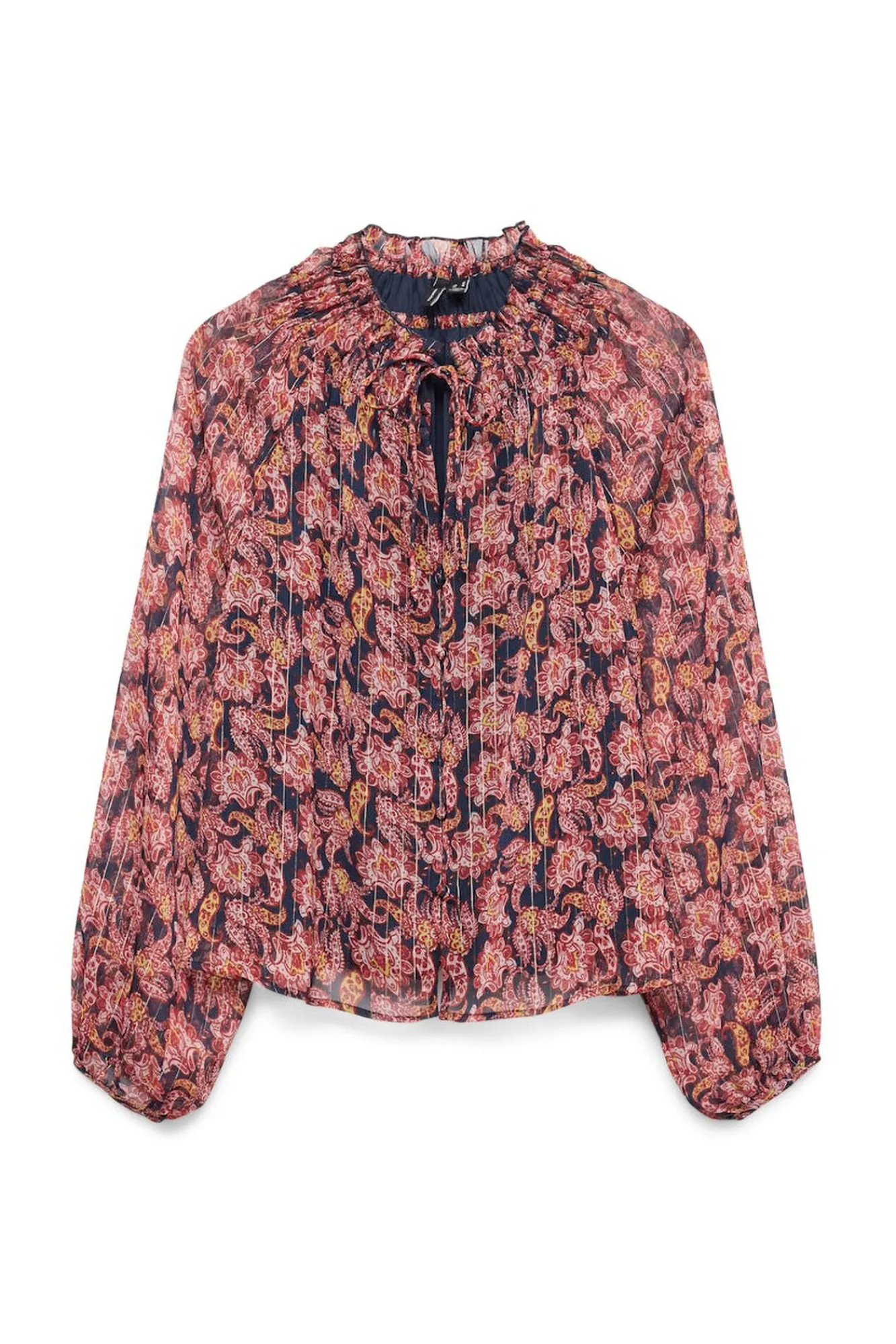 Vero Moda Blusas-Top de chiffon de manga comprida Multicolorido