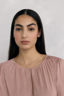 Pedro del Hierro T-Shirts-Top de lurex com abertura Rosa