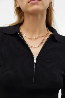 Vero Moda T-Shirts-Top de malha estilo polo Preto