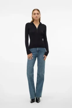 Vero Moda T-Shirts-Top de malha estilo polo Preto