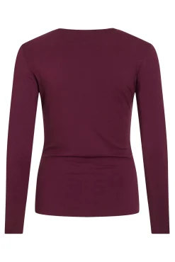 Vila T-Shirts-Top de manga comprida com detalhe drapeado Roxo