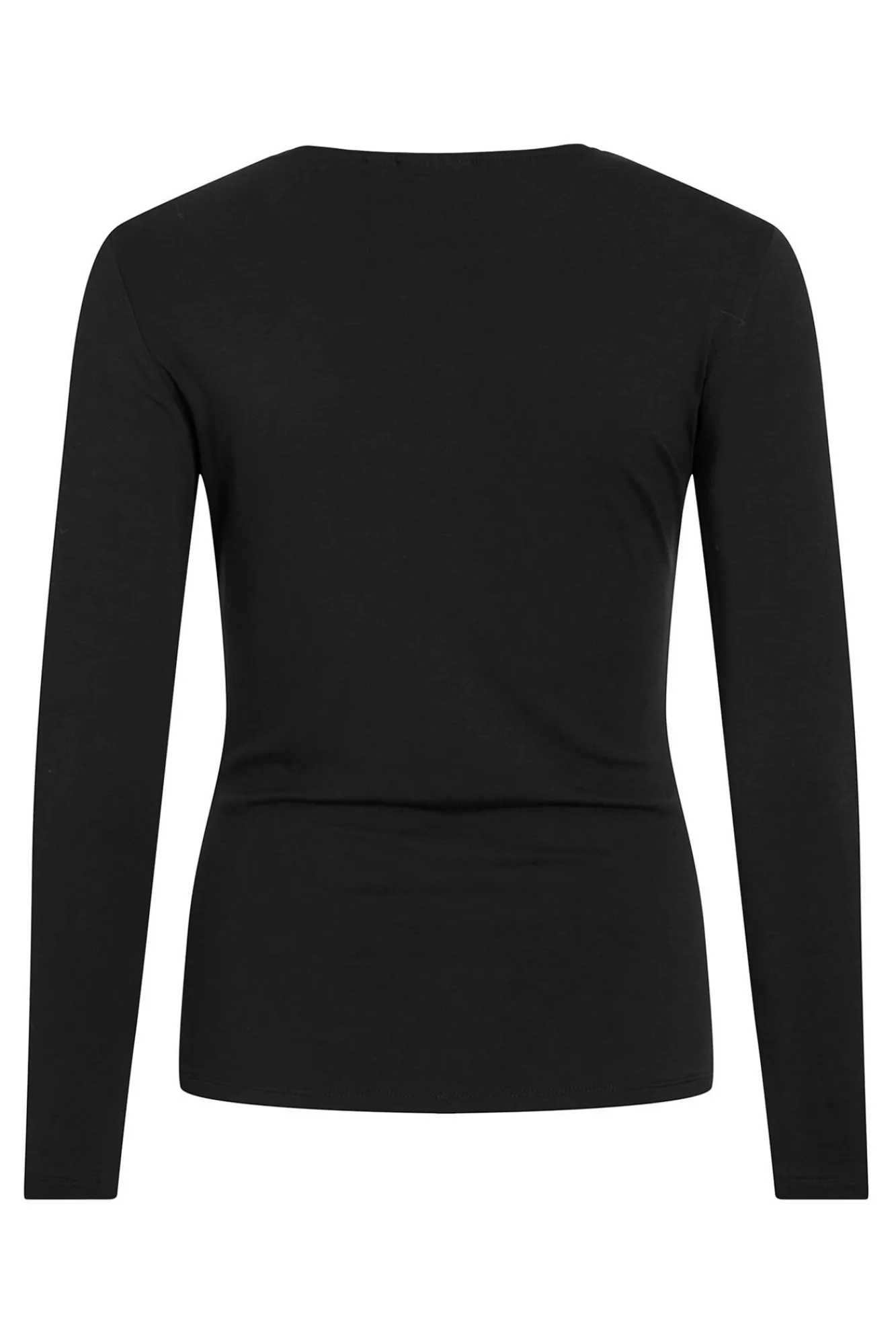 Vila T-Shirts-Top de manga comprida com detalhe drapeado Preto