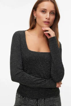 Vero Moda T-Shirts-Top de manga comprida com manga quadrado Preto