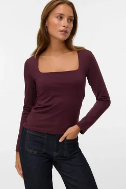 Vero Moda T-Shirts-Top de manga comprida com manga quadrado Granada