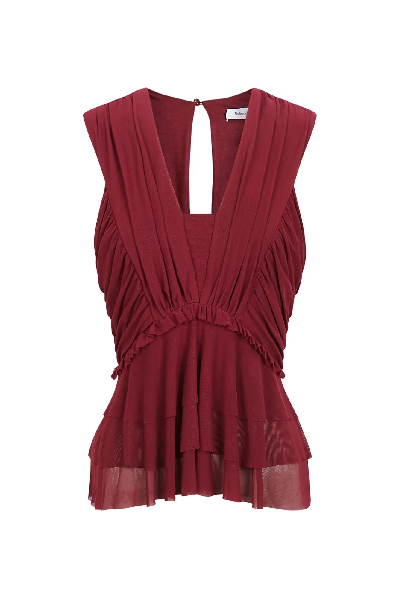 Pedro del Hierro T-Shirts-Top de tule com alças Bordeaux