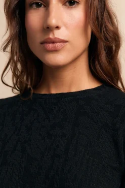 Slowlove T-Shirts-Top estructura frunce Preto