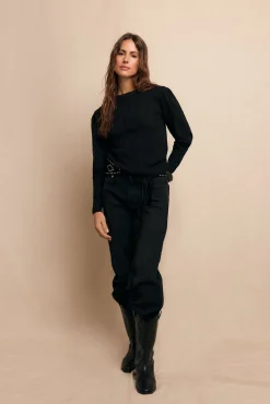 Slowlove T-Shirts-Top estructura frunce Preto