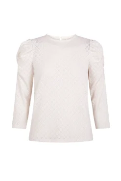 Slowlove T-Shirts-Top estruturado com manga bufantes Ecru