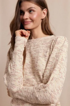 Slowlove T-Shirts|Blusas-Top estruturado franzido Tostado