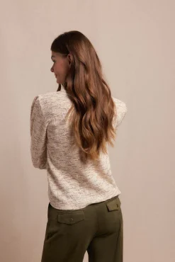 Slowlove T-Shirts|Blusas-Top estruturado franzido Tostado