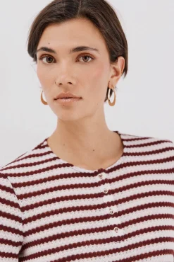 Cortefiel T-Shirts-Top estruturado riscas Granada