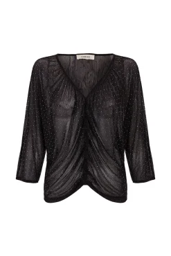 Slowlove T-Shirts-Top lurex fluído Preto