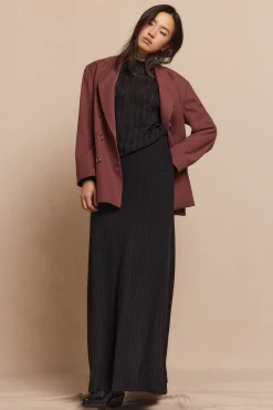 Slowlove T-Shirts-Top malha estrutura Preto