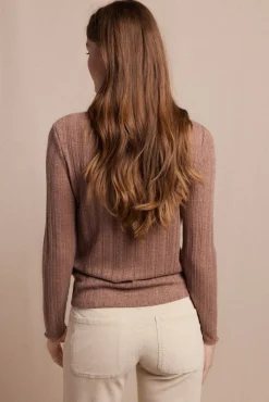 Slowlove T-Shirts-Top malha estrutura Tostado