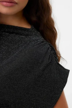 Vero Moda T-Shirts-Top Perkins com decote em lurex Preto