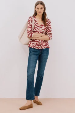 Cortefiel T-Shirts-Top plissado fluído Multicolorido