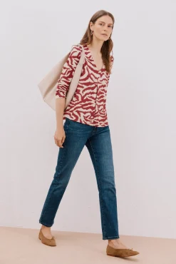 Cortefiel T-Shirts-Top plissado fluído Multicolorido