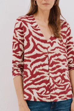 Cortefiel T-Shirts-Top plissado fluído Multicolorido