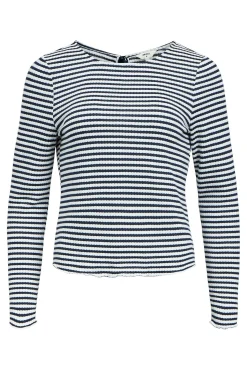 Object T-Shirts-Top riscas com detalhe de laço Branco