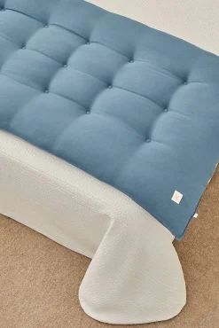 Textura Conjuntos De Roupa De Cama|Almofadas-Topper acolchoado xadrez azul