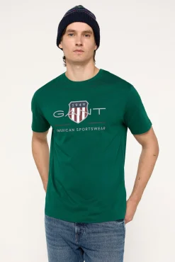 Gant T-Shirts-T-shirt 100% algodão Verde