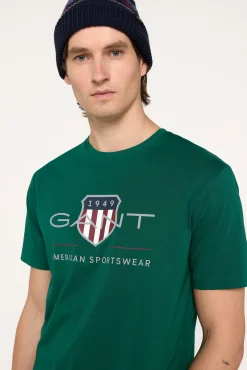 Gant T-Shirts-T-shirt 100% algodão Verde