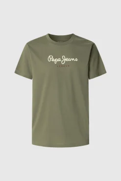 Pepe Jeans T-Shirts-T-shirt amarela do elenco verde