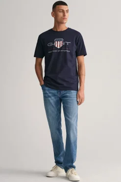 Gant T-Shirts-T-shirt Archive Shield Azul