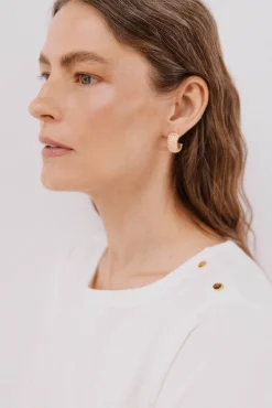 Cortefiel T-Shirts-T-shirt barco botões Branco