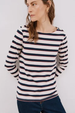 Cortefiel T-Shirts-T-shirt barco botões Azul