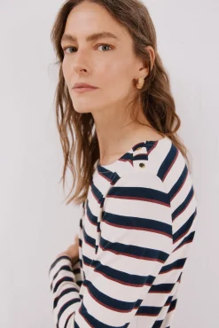 Cortefiel T-Shirts-T-shirt barco botões Azul