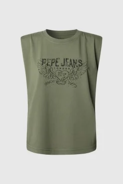 Pepe Jeans T-Shirts-T-shirt Bertha Caqui escuro