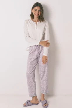 Women'secret T-Shirts-T-shirt branca de manga comprida 100% algodão branco