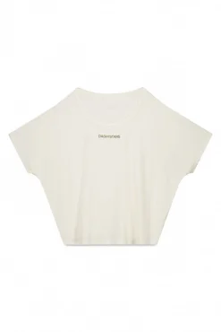 Dash and Stars T-Shirts-T-shirt branca de manga curta e larga beige