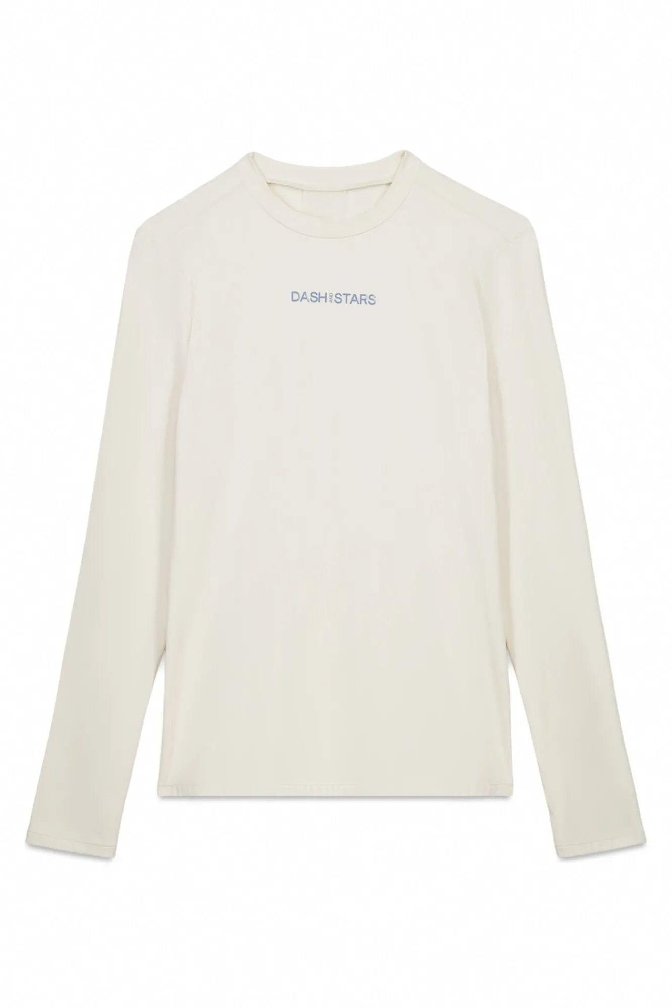 Dash and Stars T-Shirts-T-shirt branca de manga manga beige