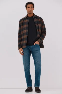 Cortefiel T-Shirts-T-shirt básica Preto