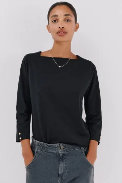 Cortefiel T-Shirts-T-shirt básica barco Preto