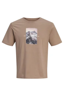 Jack & Jones PLUS T-Shirts-T-shirt básica com estampado cru