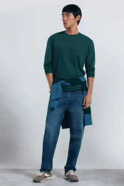 Springfield T-Shirts-T-shirt básica de manga comprida com acabamento macio verde