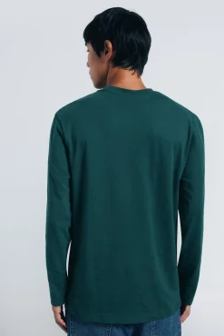 Springfield T-Shirts-T-shirt básica de manga comprida com acabamento macio verde