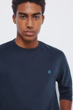 Springfield T-Shirts-T-shirt básica de manga comprida com acabamento macio azul