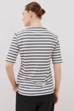 Cortefiel T-Shirts-T-shirt básica decote barco Impressão