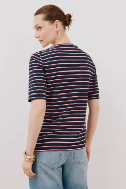 Cortefiel T-Shirts-T-shirt básica decote barco Azul