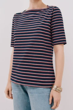 Cortefiel T-Shirts-T-shirt básica decote barco Azul