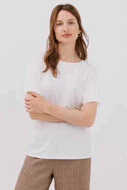 Cortefiel T-Shirts-T-shirt básica fluida Branco