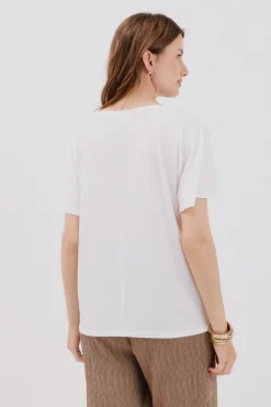 Cortefiel T-Shirts-T-shirt básica fluida Branco